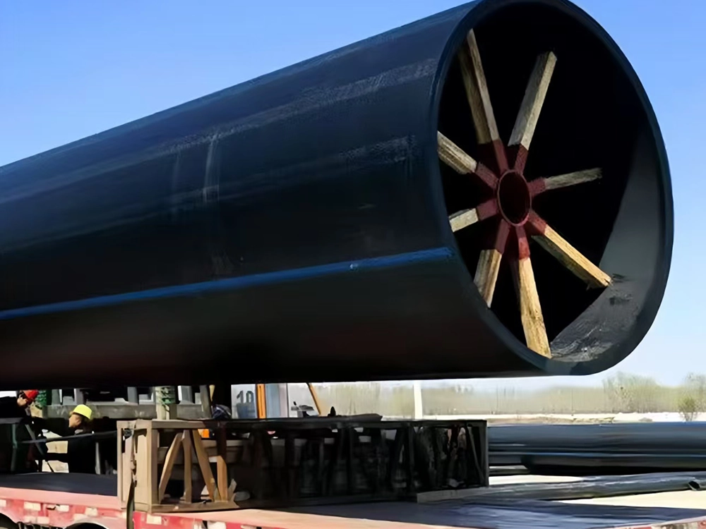 large diameter HDPE pipe delivery
