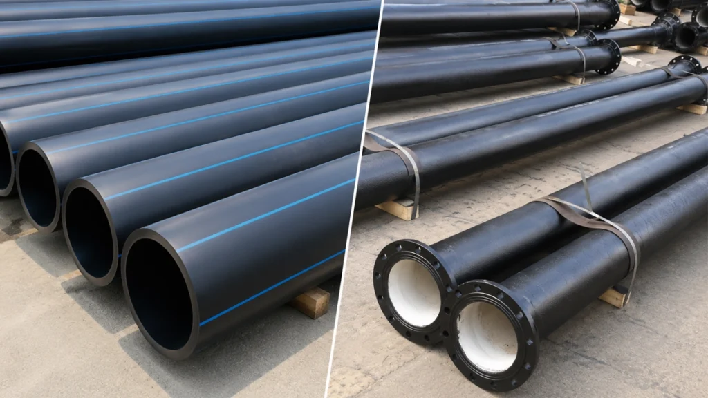 HDPE Pipe vs Ductile Iron Pipe-Cost, Corrosion and Installation Comparison