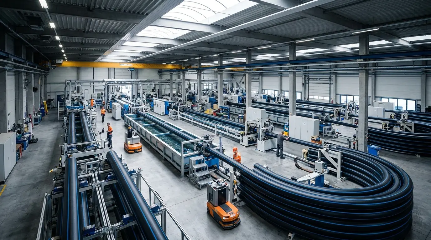 Large diameter extrusion lines at a reliable HDPE Pipe Manufacturer